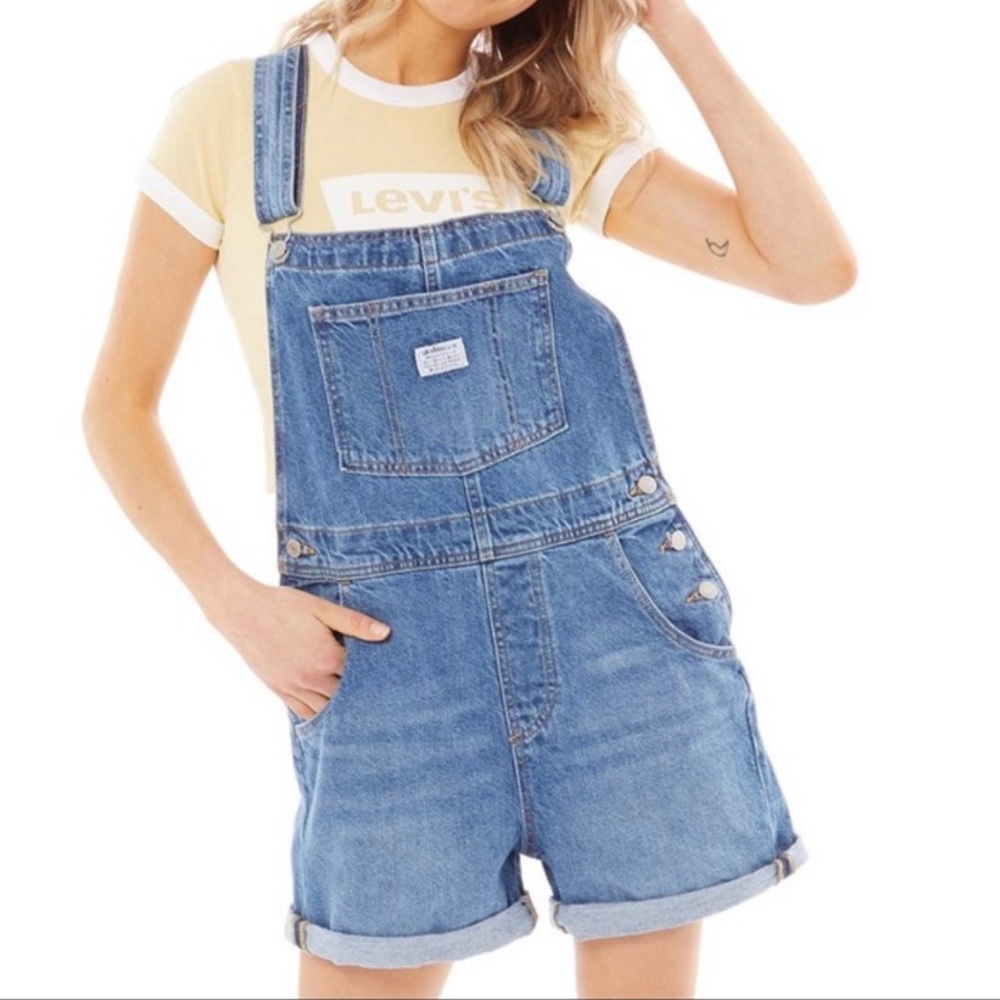 NWT Levi’s Vintage Denim Shortall Overalls in Indigo Minute Blue